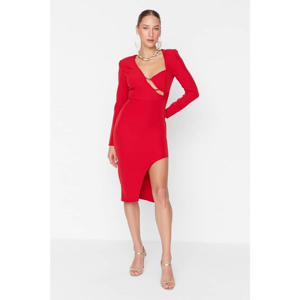 Trendyol Trendyol Red Collar Detailed Dress