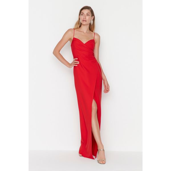 Trendyol Trendyol Red Collar Detailed Evening Dress & Graduation Dress