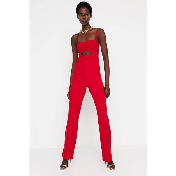 Trendyol Trendyol Red Cut-Out Detailed Jumpsuit