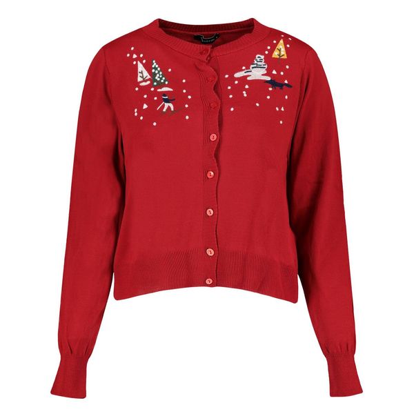 Trendyol Trendyol Red Embroidered Detailed Knitwear Sweater