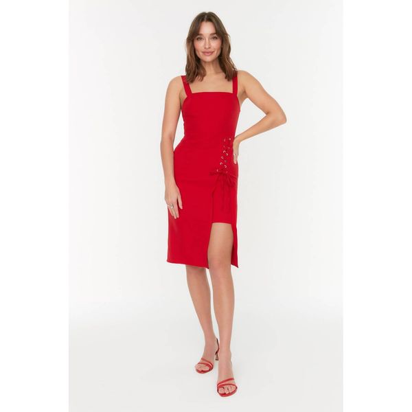 Trendyol Trendyol Red Eyelet Detailed Dress