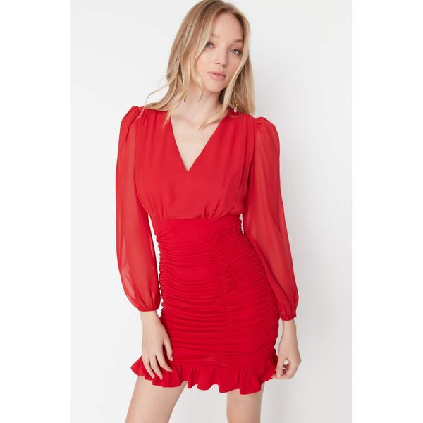 Trendyol Trendyol Red Gippie Bodycone Dress
