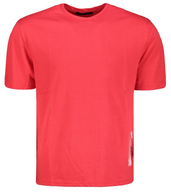 Trendyol Trendyol Red Men's Relaxed Fit Short Sleeve Crew Neck Printed Oversize T-Shirt