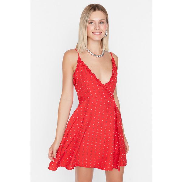 Trendyol Trendyol Red Petite Double Breasted Collar Dress
