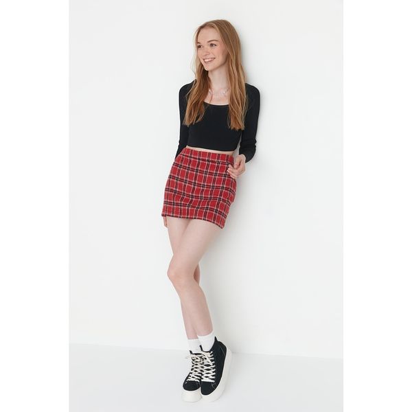 Trendyol Trendyol Red Plaid Skirt