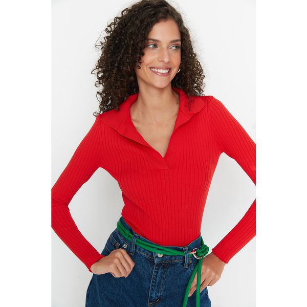 Trendyol Trendyol Red Polo Neck Knitwear Sweater