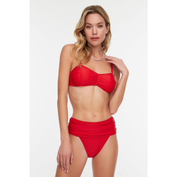 Trendyol Trendyol Red Ruffle Detailed Bikini Bottoms