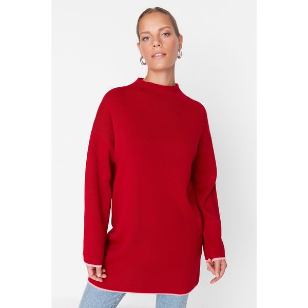 Trendyol Trendyol Red Sleeve Detailed Knitwear Sweater