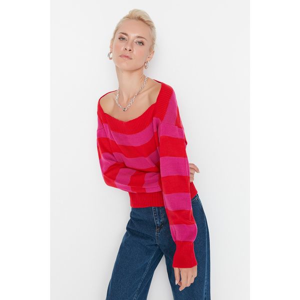 Trendyol Trendyol Red Square Collar Knitwear Sweater