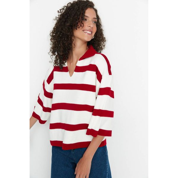 Trendyol Trendyol Red Striped Knitwear Blouse