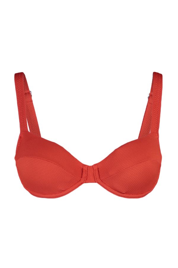 Trendyol Trendyol Red Textured Balconette Bikini Top