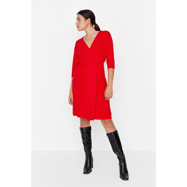 Trendyol Trendyol Red V Neck Knitwear Dress