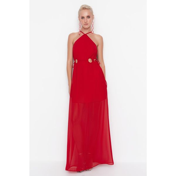 Trendyol Trendyol Red Waist Detailed Evening Dress & Graduation Dress