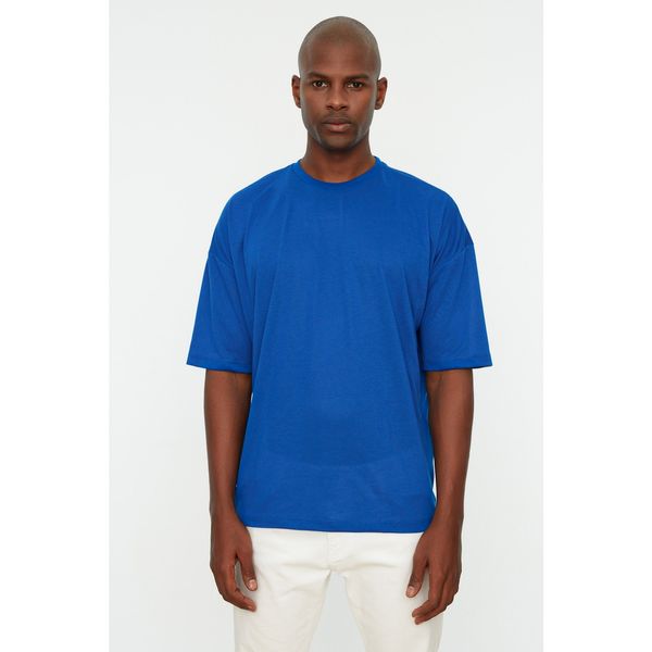 Trendyol Trendyol Saks Men's Basic Crew Neck Oversize Short Sleeved T-Shirt