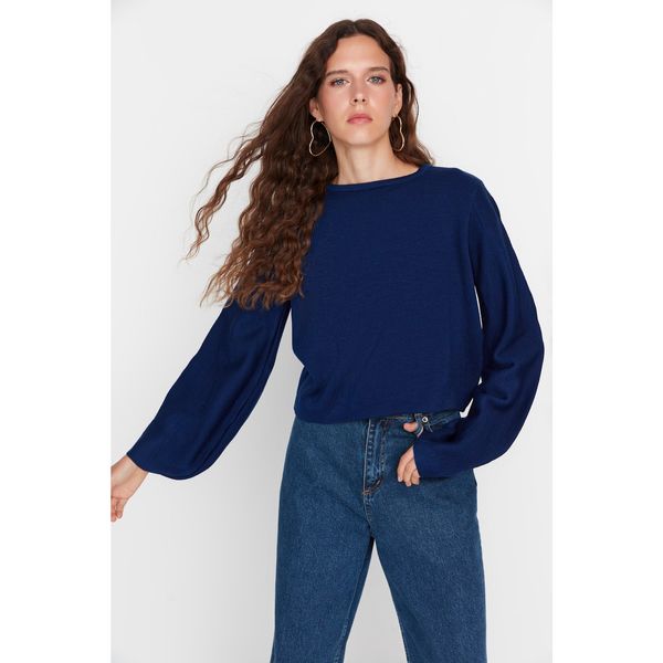 Trendyol Trendyol Saks Sleeve Detailed Knitwear Sweater