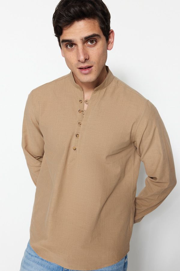 Trendyol Trendyol Shirt - Beige - Slim fit