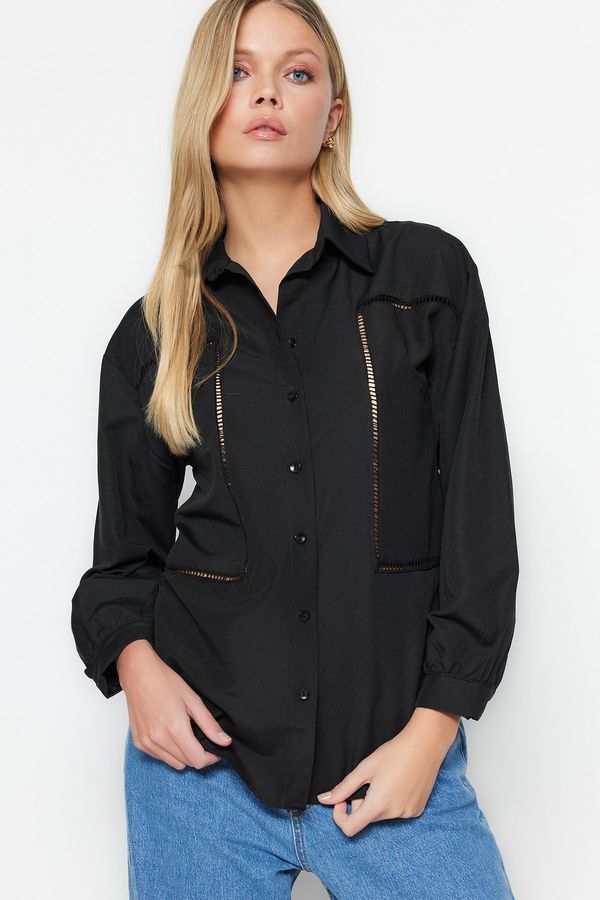 Trendyol Trendyol Shirt - Black - Oversize