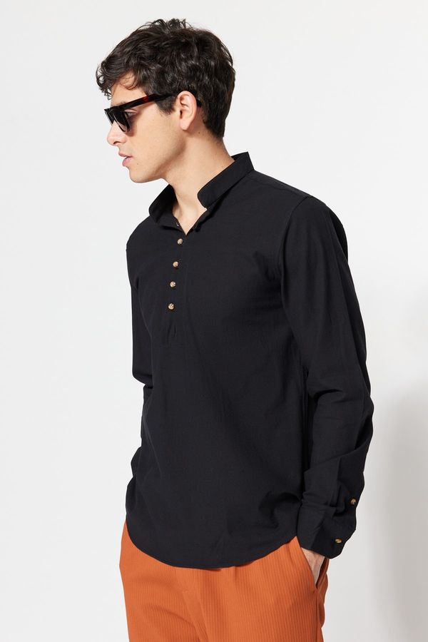 Trendyol Trendyol Shirt - Black - Slim fit