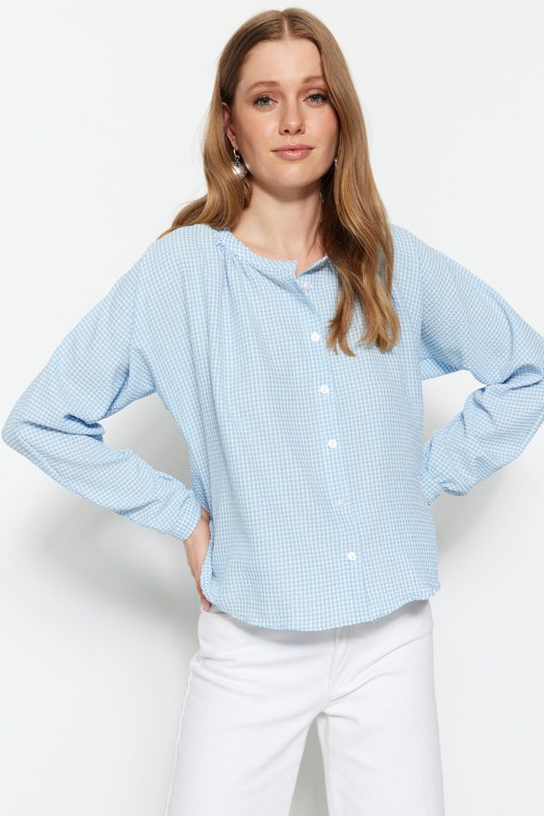 Trendyol Trendyol Shirt - Blue - Regular fit