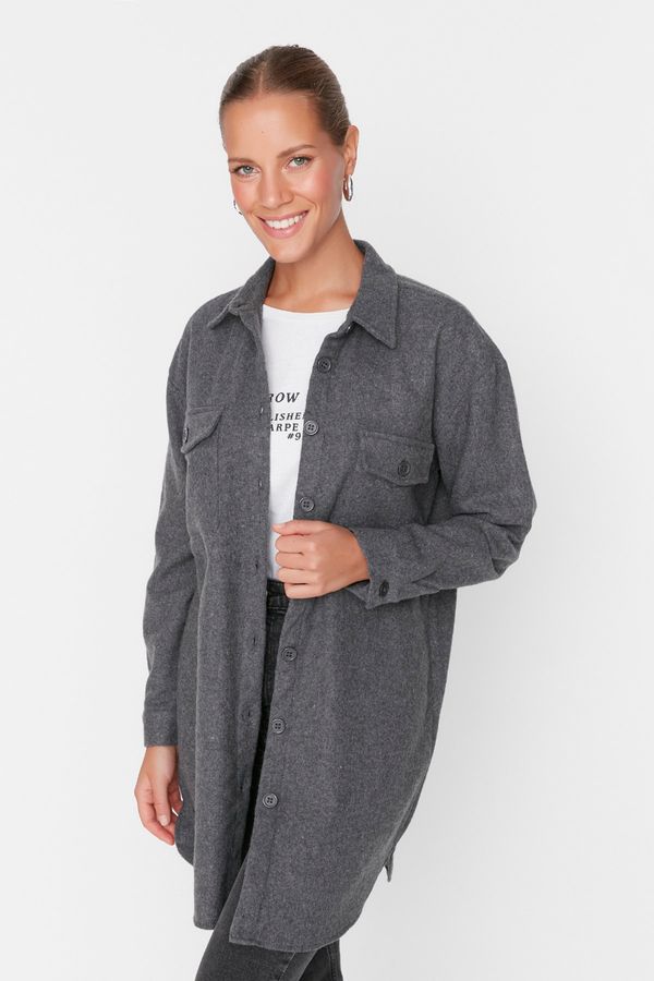 Trendyol Trendyol Shirt - Gray - Relaxed fit