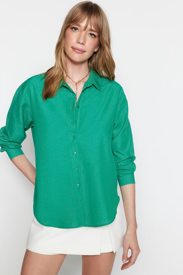 Trendyol Trendyol Shirt - Green - Oversize