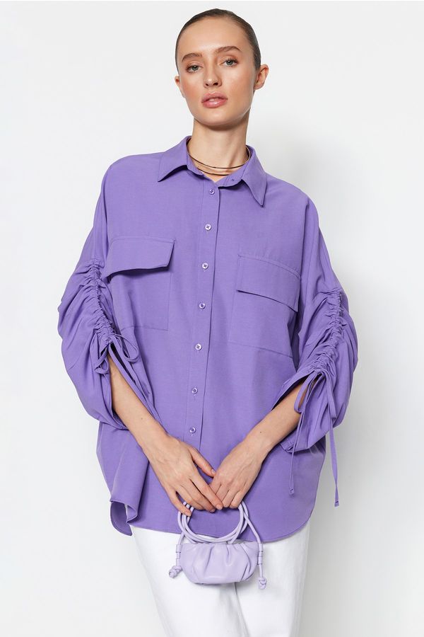 Trendyol Trendyol Shirt - Purple - Relaxed fit