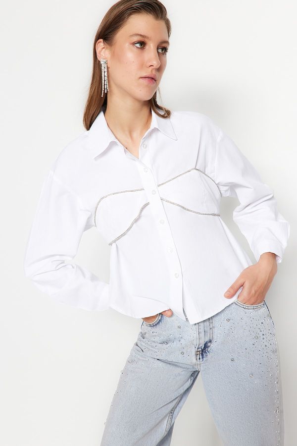Trendyol Trendyol Shirt - White - Fitted