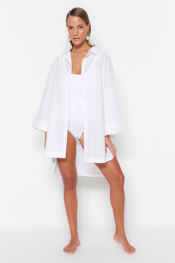 Trendyol Trendyol Shirt - White - Oversize