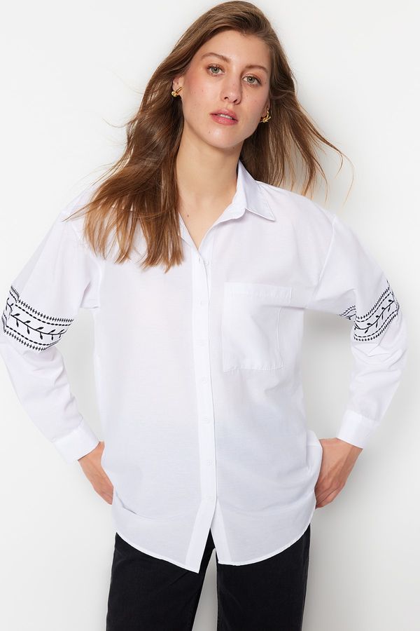Trendyol Trendyol Shirt - White - Oversize