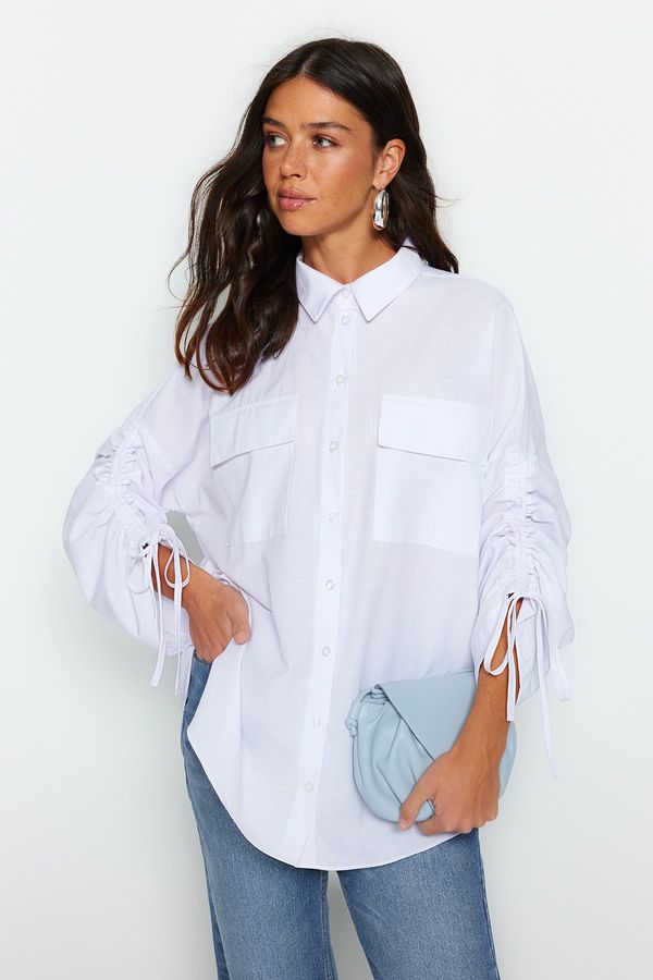 Trendyol Trendyol Shirt - White - Relaxed fit