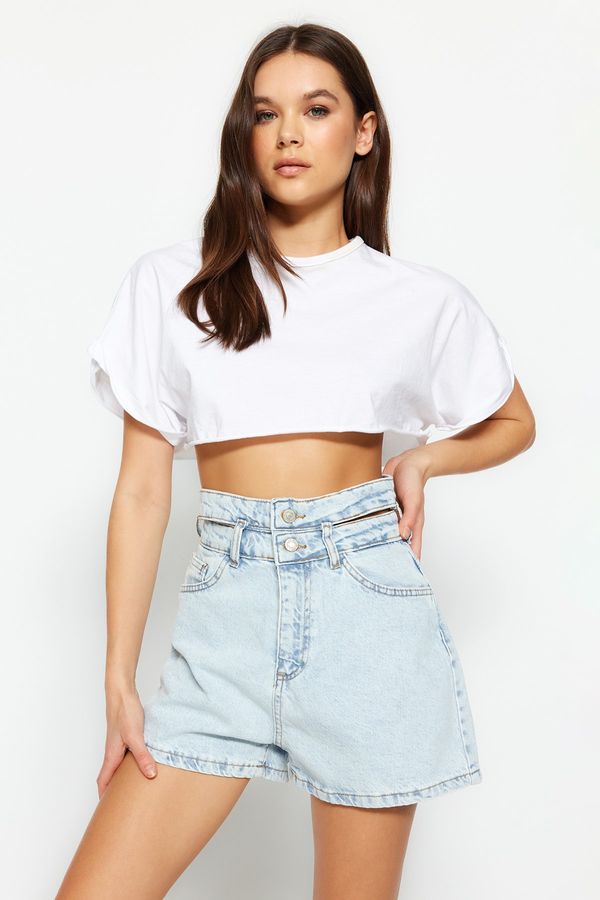 Trendyol Trendyol Shorts - Blue - High Waist