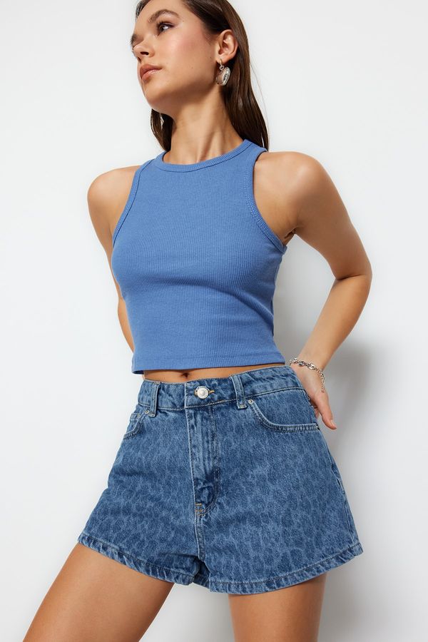 Trendyol Trendyol Shorts - Blue - High Waist