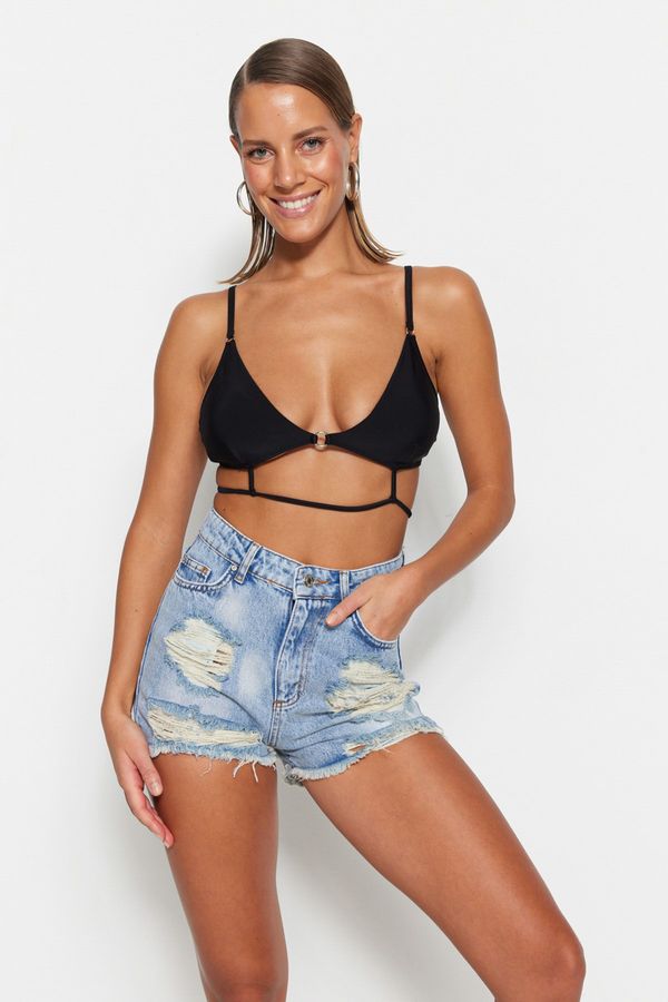 Trendyol Trendyol Shorts - Blue - High Waist