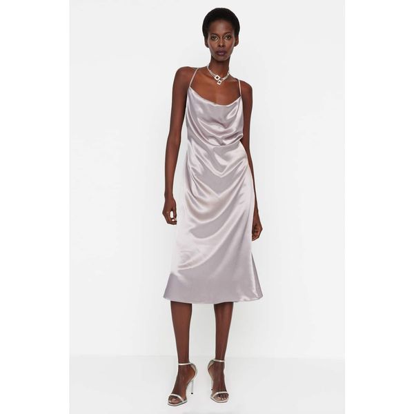 Trendyol Trendyol Silver Back Detailed Satin Dress