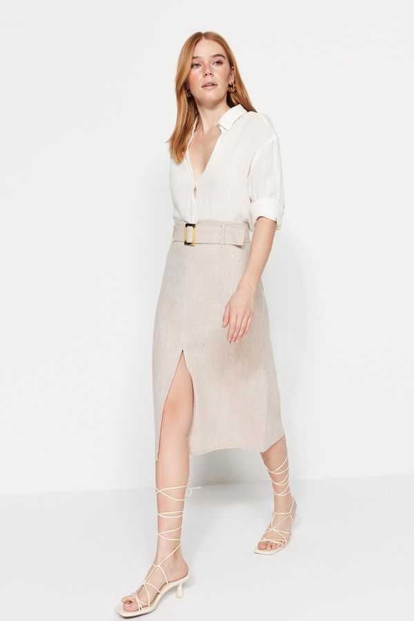 Trendyol Trendyol Skirt - Beige - Midi