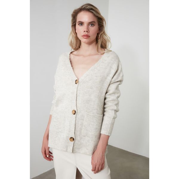 Trendyol Trendyol Stone Button Detailed Knitwear Cardigan