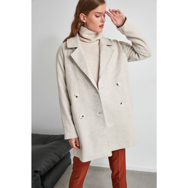 Trendyol Trendyol Stone Buttoned Oversize Stamp Coat