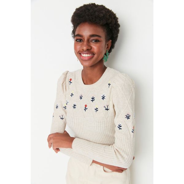 Trendyol Trendyol Stone Embroidered Detailed Knitwear Sweater
