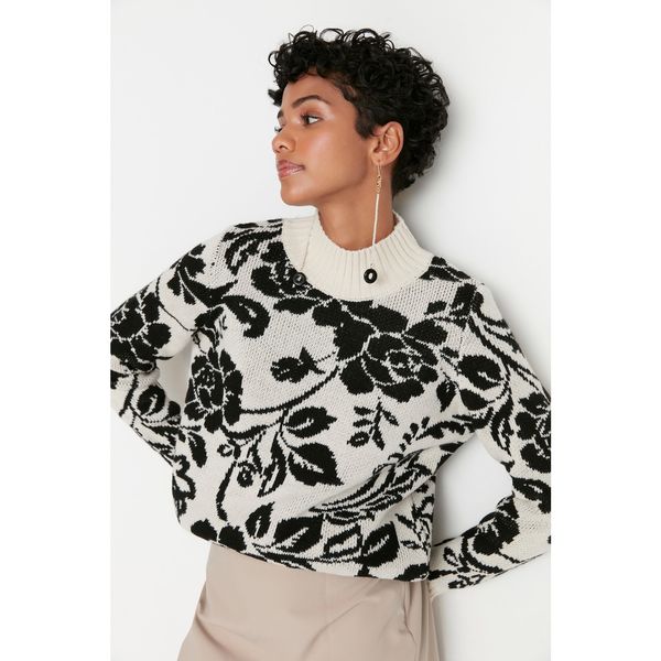 Trendyol Trendyol Stone Flower Jacquard Knitwear Sweater