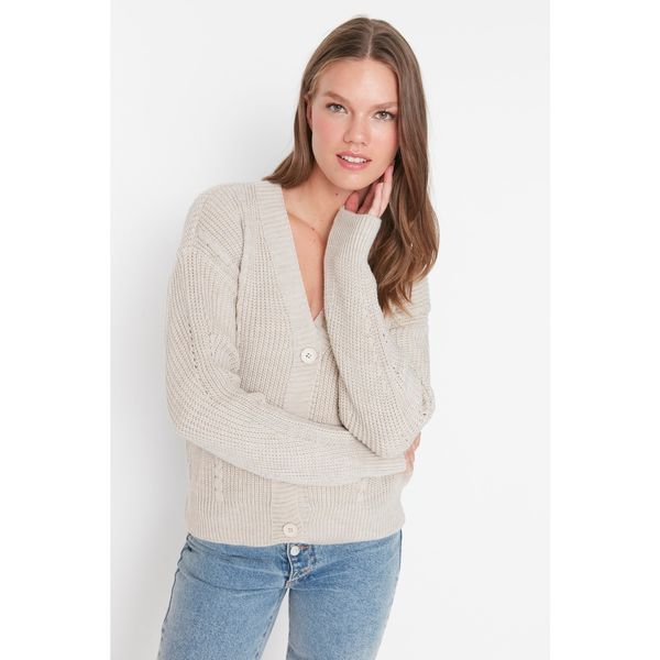 Trendyol Trendyol Stone Knitted Detailed Knitwear Cardigan