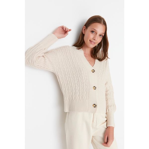 Trendyol Trendyol Stone Knitted Detailed Knitwear Cardigan