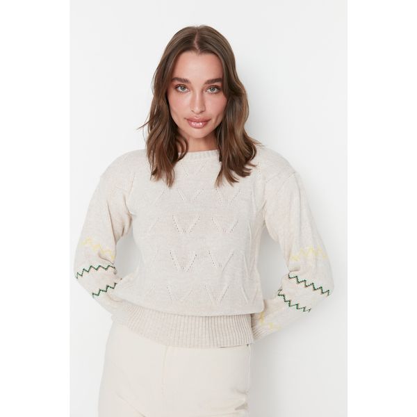 Trendyol Trendyol Stone Knitted Detailed Knitwear Sweater