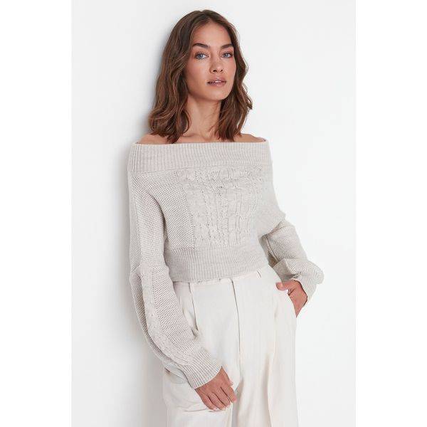 Trendyol Trendyol Stone Knitted Detailed Knitwear Sweater