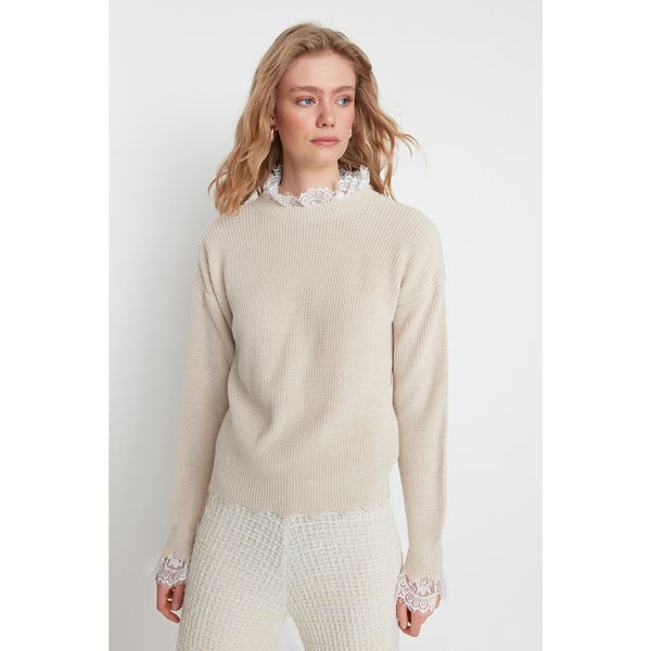 Trendyol Trendyol Stone Lace Detailed Knitwear Sweater