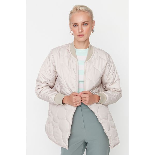 Trendyol Trendyol Stone Oversize Patterned Quilted Inflatable Coat