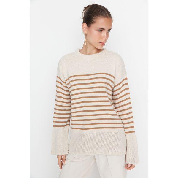 Trendyol Trendyol Stone Oversize Striped Knitwear Sweater