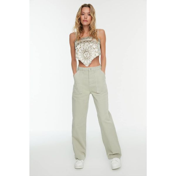 Trendyol Trendyol Stone Pocket Detailed High Waist 90's Wide Leg Jeans