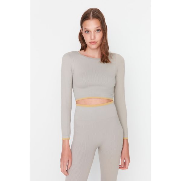 Trendyol Trendyol Stone Seamless Contrast Color Detailed Sports Blouse