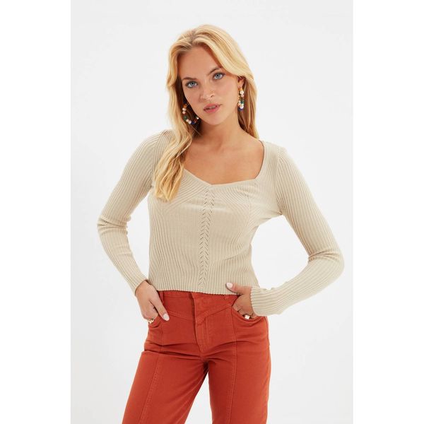 Trendyol Trendyol Stone Square Collar Knitwear Sweater