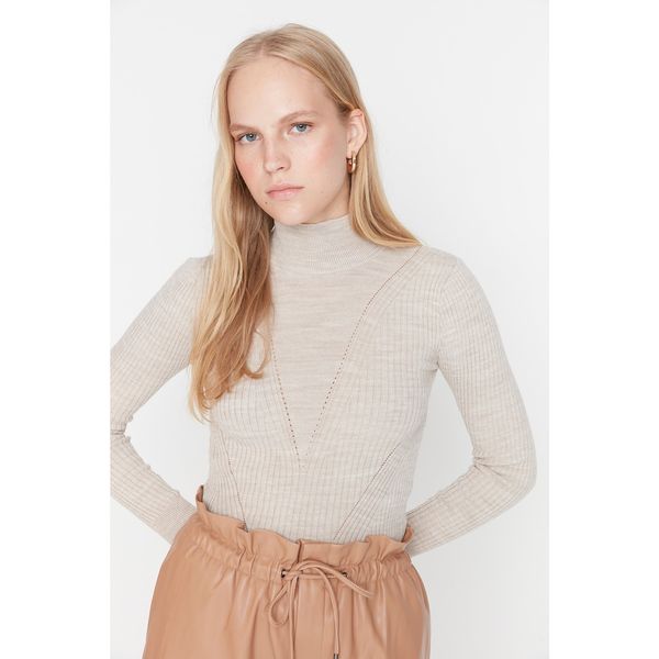 Trendyol Trendyol Stone Standing Collar Knitwear Sweater